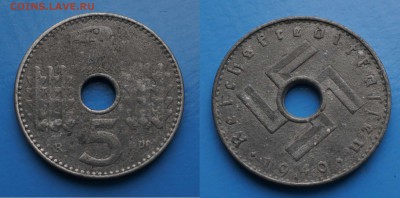Германия 5 пфеннигов 1940г,цинк до 21.04. 22-00 мск - xvq8EunbpMw