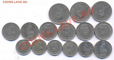 Швейцария 15 монет: 5,2 и 1 франки до 16.02 19-00 МСК - монета 2