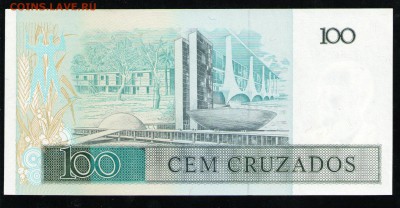 БРАЗИЛИЯ 100 КРУЗАДО 1986-88 UNC ДО 25.04 22:00 МСК - 22 001