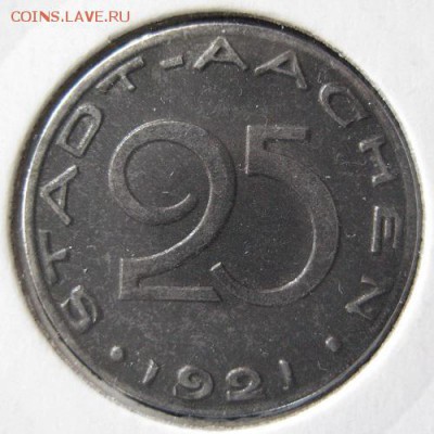 Нотгельд 25 пф. 1921, Aachen, до 22.00 25.04. - IMG_6953.JPG