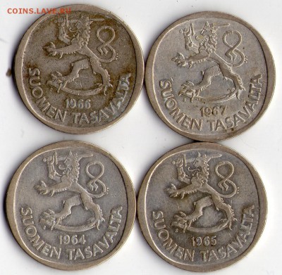 Финляндия 1 маркка 1964-67г до 23.04.17 в 22.00 мск - марка 64.71