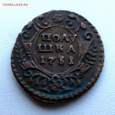 Полушка 1731 два разных гурчения - P1390384.JPG