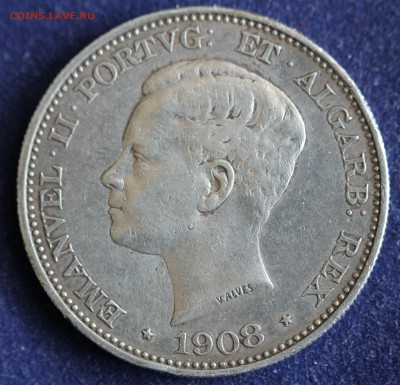 С 1 руб. ПОРТУГАЛИЯ 500 рейс 1908г. ЭММАНУЭЛЬ -II  до 26.04. - IMG_6005.JPG