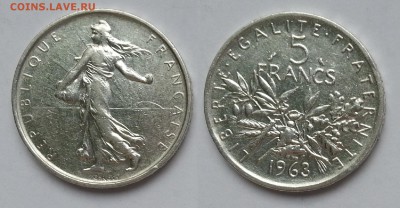 5 франков Франции 1963 г серебро - 27.04.17 22:00:00 мск - 20170401_120846