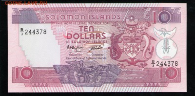 СОЛОМОНОВЫ ОСТРОВА 10 ДОЛЛАРОВ 1986 UNC ДО 29.04 22:00 МСК - 9 001