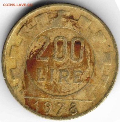 Италия 200 лир 1978 г. до 24.00 01.05.17 г. - им2