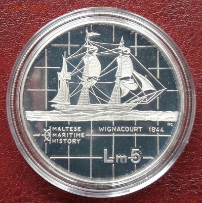 Мальта 5 лир 1984 пруф корабль "wignacourt" до 30.03 22:00 - 20170425_144941