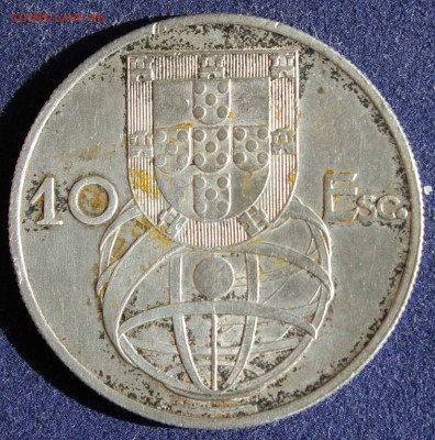 С 1 РУБ. ПОРТУГАЛИЯ 10 эскудо 1954г. ПАРУСНИК до 1.05. в 22 - IMG_6117.JPG