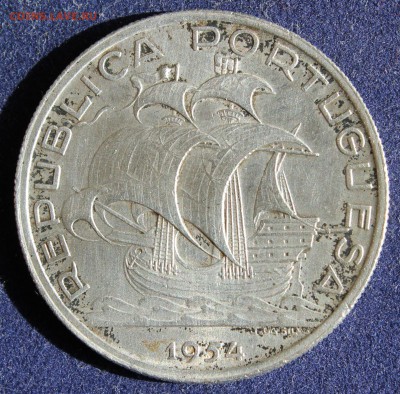 С 1 РУБ. ПОРТУГАЛИЯ 10 эскудо 1954г. ПАРУСНИК до 1.05. в 22 - IMG_6116.JPG