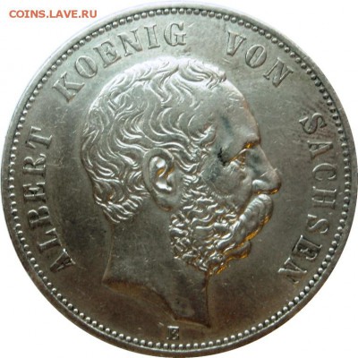 Германия, 5 марок, 1898, Саксония, нечастый с 200 до 30.04 - lot-241754-1