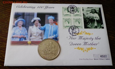 ГИБРАЛТАР - 100 л королеве-матери семья КОНВ. 2.05, 22.00 - Гибралтар - крона Жизнь Виктории Семья конверт