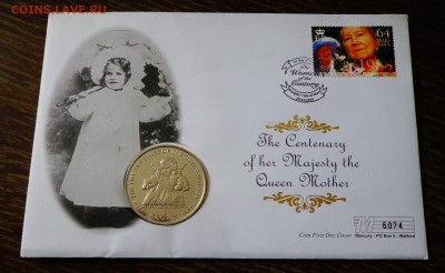 о.МЭН -100 л королеве-матери ЕЛИЗАВЕТА-РЕБЕНОК 2.05, 22.00 - о.Мэн - крона 100 лет королеве-матери ребенок конверт