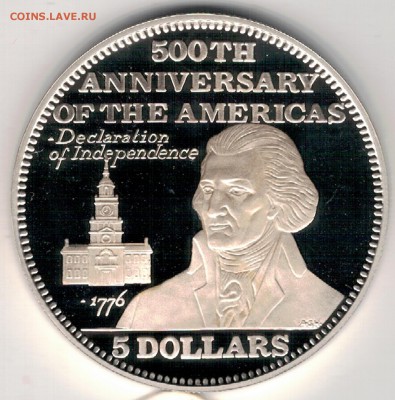 Ag Багамы 5$ 1991 Джефферсон до 01.05.2017 в 22.00мск (Д939) - 5-б91а