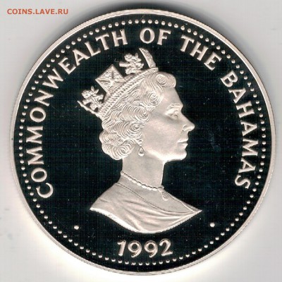 Ag Багамы 5$ 1992 Боливар и Сан-Мартин 01.05 в 22ч (Д940) - 5-б92А