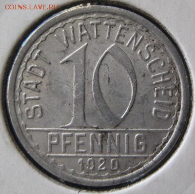 Нотгельд 10 пф. 1920, Wattenscheid, до 22.00 2.05. - IMG_6979.JPG