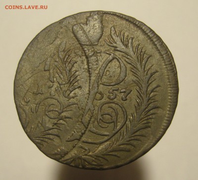 2 копейки 1757 перечекан + двойной удар - 5к