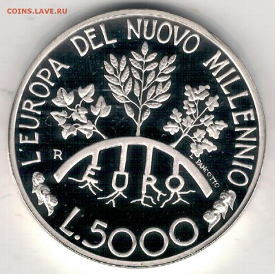 Ag САН-МАРИНО 5000 ЛИР 1998 ЕВРОПА 04.05 В 22.00МСК (Д809) - 5-см1