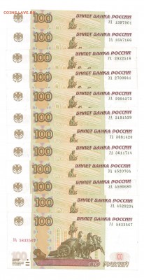 Экспериментальные банкноты 100 рублей 2016 года серии У - УА