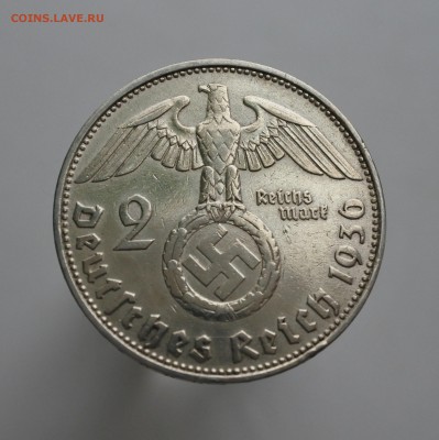 С 1 рубля Третий Рейх 2 марки 1936г D до 1.05. 22-00 мск - 2