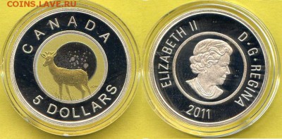 Канада. 2011. $5 Полнолуние. №01. Карибу. до 4.05 в 22:00 - CoinsHere130