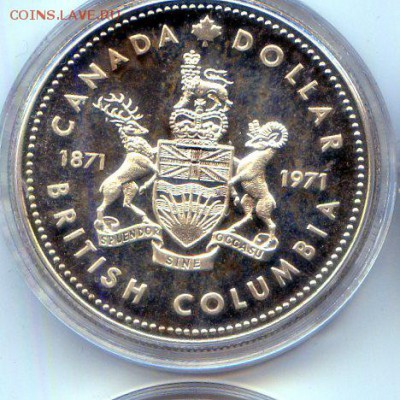 Канада. 1971. $1 Британская Колумбия. Ag 500.до 4.05 в 22:00 - CWSC068