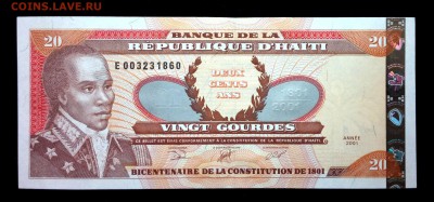 Гаити 20 гурдов 2001 unc до 05.05.17. 22:00 мск - 2