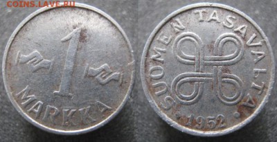 20.Разная инострань по фиксу - 20.1. -Финляндия 1 марка 1952   497