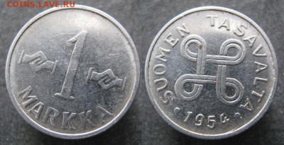 20.Разная инострань по фиксу - 20.3. -Финляндия 1 марка 1954   638