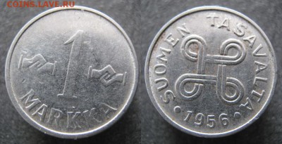20.Разная инострань по фиксу - 20.5. -Финляндия 1 марка 1956    639