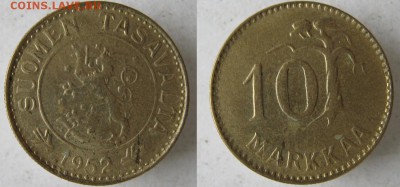 20.Разная инострань по фиксу - 20.14. -Финляндия 10 марок 1952-