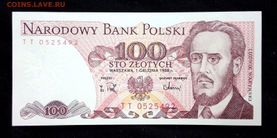 Польша 100 злотых 1988 unc до 06.05.17. 22:00 мск - 2