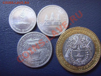 Камбоджа набор 4 монеты (1 биметал)  до 16.02 в 21.00М - LPIC6384.JPG
