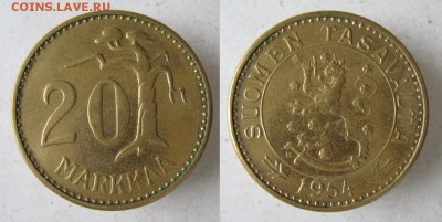 20.Разная инострань по фиксу - 20.24. -Финляндия 20 марок 1954    641