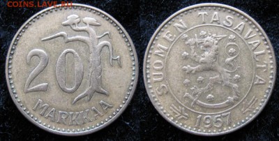20.Разная инострань по фиксу - 20.25. -Финляндия 20 марок 1957    1250