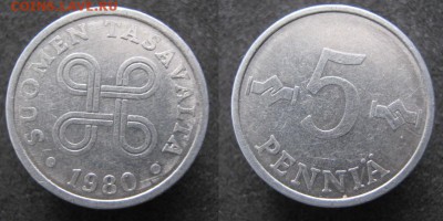20.Разная инострань по фиксу - 20.36. -  Финляндия 5 пенни 1980