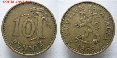 20.Разная инострань по фиксу - 20.39. -Финляндия 10 пенни 1969