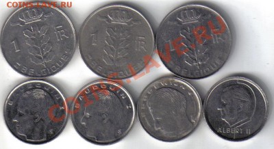 Бельгия 1 франк 1972,77,78,89,90,91,97 до 14.02 21.00мск - Бельгия 1 франк-4