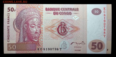 Конго 50 франков 2007 unc до 08.05.17. 22:00 мск - 2