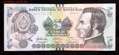 Гондурас 5 Лемпира 2012 unc до 08.05.17. 22:00 мск - 2