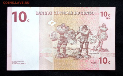 Конго 10 сантимов 1997 unc до 10.05.17. 22:00 мск - 1