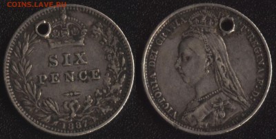 Великобритания 6 пенсов 1887 до 22:00мск 11.05.17 - Великобритания 6 пенсов 1887