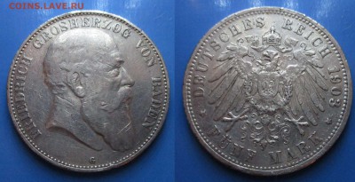 С 1 рубля 5 марок Баден 1903г до 8.05. 22-00 мск - UFgXZfEdp3Q