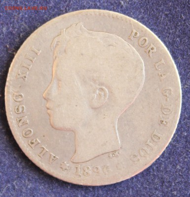 С 1руб. ИСПАНИЯ 1 песета 1896г. АЛЬФОНСО-XIII  до 12.05 в 22 - IMG_5735.JPG