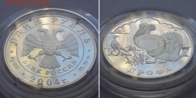 1 рубль 2004. Серия Красная книга. Дрофа. Серебро, пруф. - 1р 2004 Дрофа  2