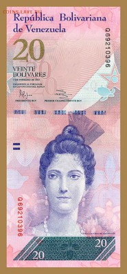 Венесуэла 20 боливар 2011 - лицо. - Венесуэла_2011-20боливар_лицо