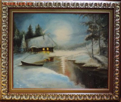 КАРТИНА  большая "У лесной Заимки" холст,масло. - DSCN4525