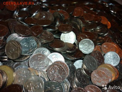 5,5 кг 5-ти копеечных монет разные года - 3511249348