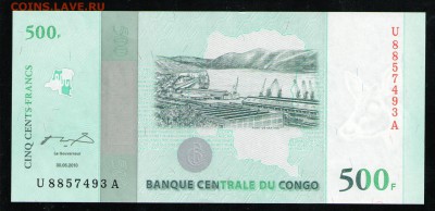 КОНГО 500 ФРАНКОВ 2010 ЮБИЛЕЙНАЯ UNC ДО 15.05 22:00 МСК - 6 001