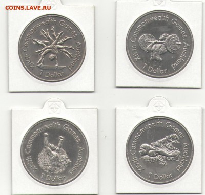 Новая Зеландия 1$ доллар 1989 Игры содружества 4шт. Шайба - Рисунок %25283%2529