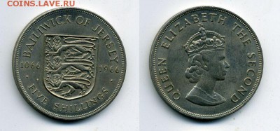 Крона Шайба Джерси 5 шиллингов 1966 900 лет конституции - 8154_b